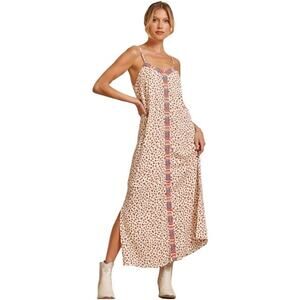 Savanna Jane Midi Sundress Animal Print MEDIUM Boho Hippie Western Beachy Vacay